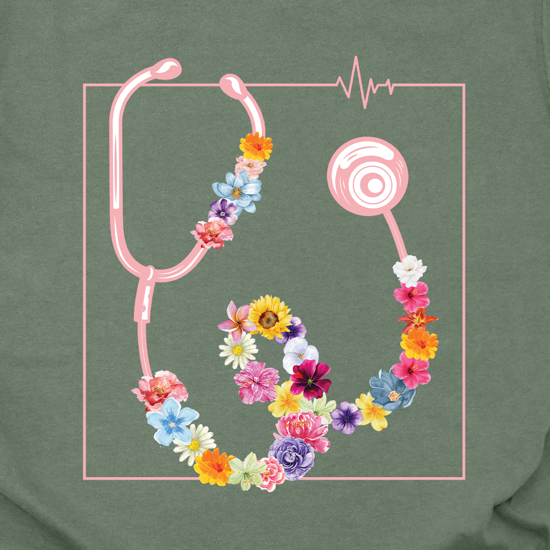 Flower Stethoscope Tee