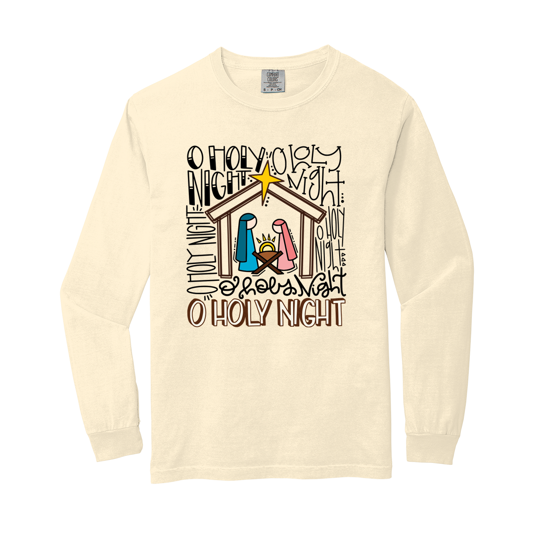 O Holy Night Long Sleeve Tee – TeeDays